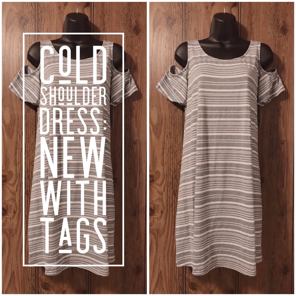 SOLD (via FB Market) Cold Shoulder Striped Dress